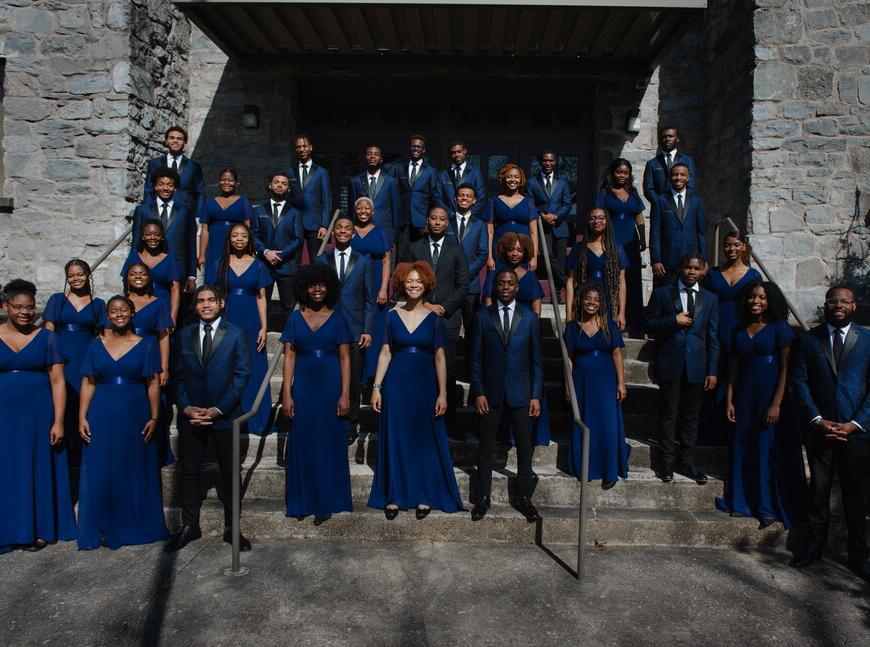 Members of The Aeolians pose for a picture. 